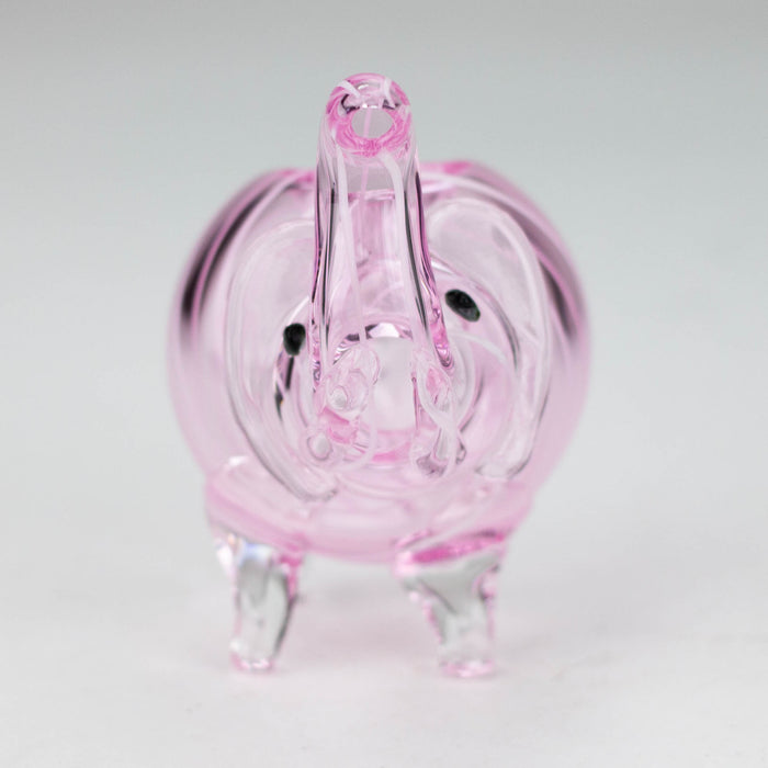 5" Standing elephant color glass hand pipe