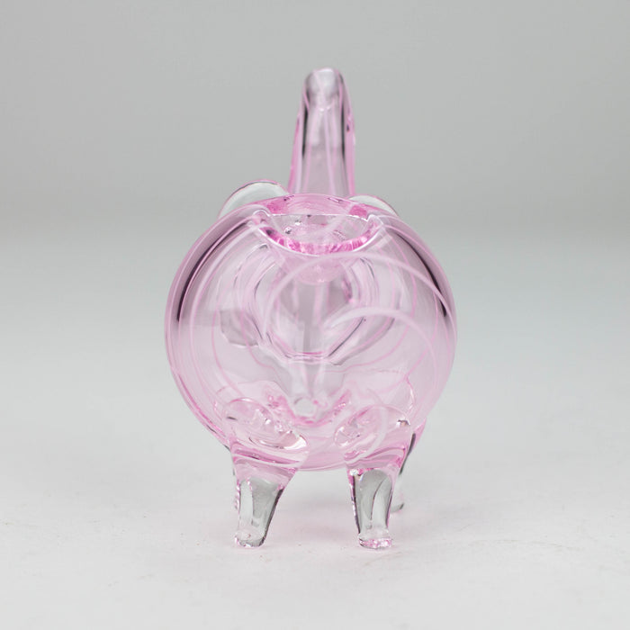 5" Standing elephant color glass hand pipe