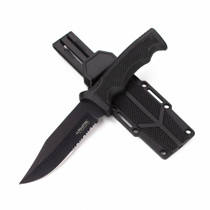 ALPHASTEEL | Fixed Blade Knife with ABS Sheath [2818] Fixed Blade Knife JJ Distribution Black (2818B)