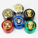 4 parts color grinder with a cubic zirconia decoration lid Box of 6 Display Pack ONE