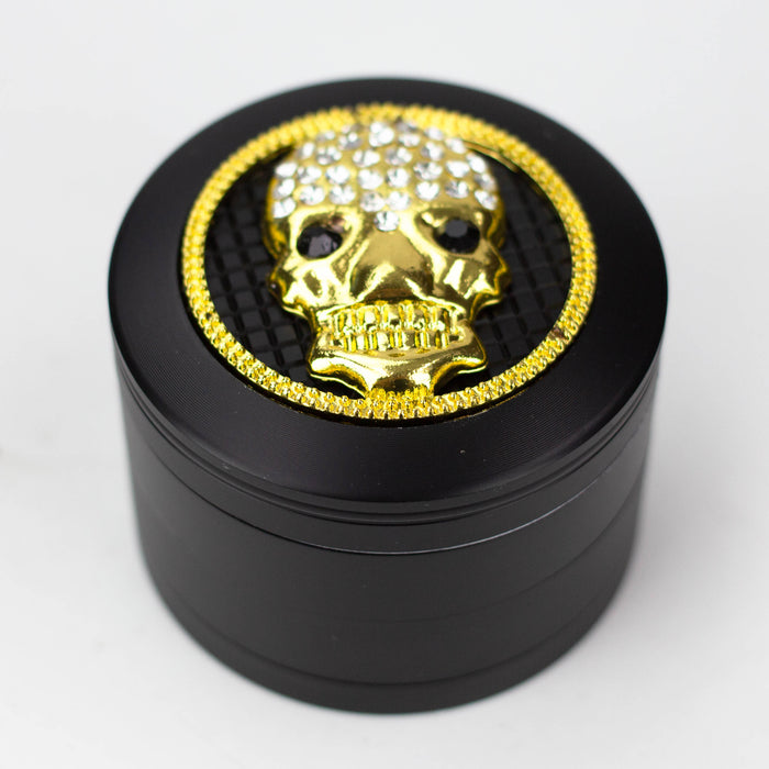 4 parts color grinder with a cubic zirconia decoration lid Box of 6 Display Pack ONE