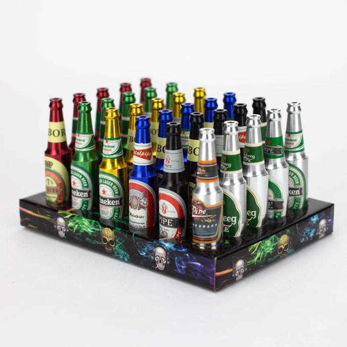 3.2" Beer Bottle Aluminium Pipe Box of 30 Metal Pipe ONE