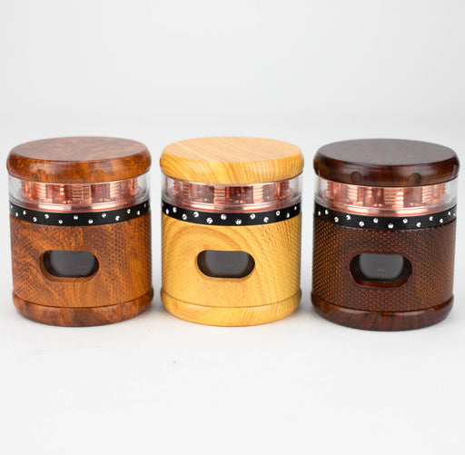 4 parts faux wood herb grinder Box of 6 [G728] Display Pack Canadian Distributor