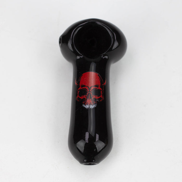 3" Black & Skull Pack of 2 Glass Pipe JJ Distribution