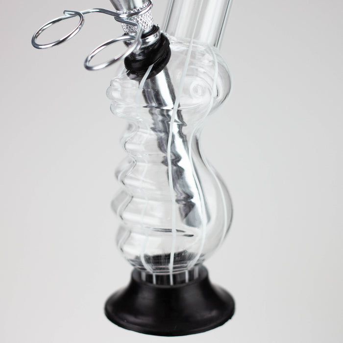 8" stripe acrylic water pipe [SV10] Bongs JJ Distribution