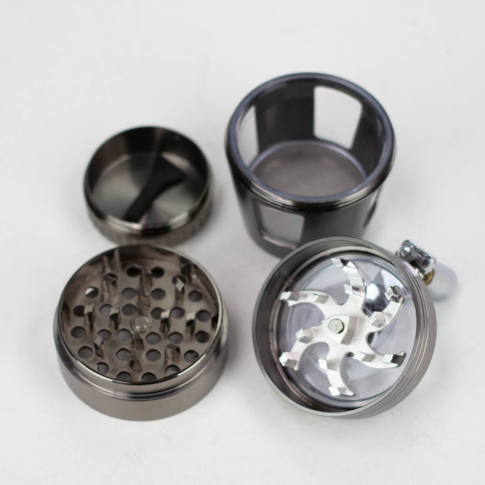 CNC Crank 4 parts herb grinder with handle Box of 6 [G1044]