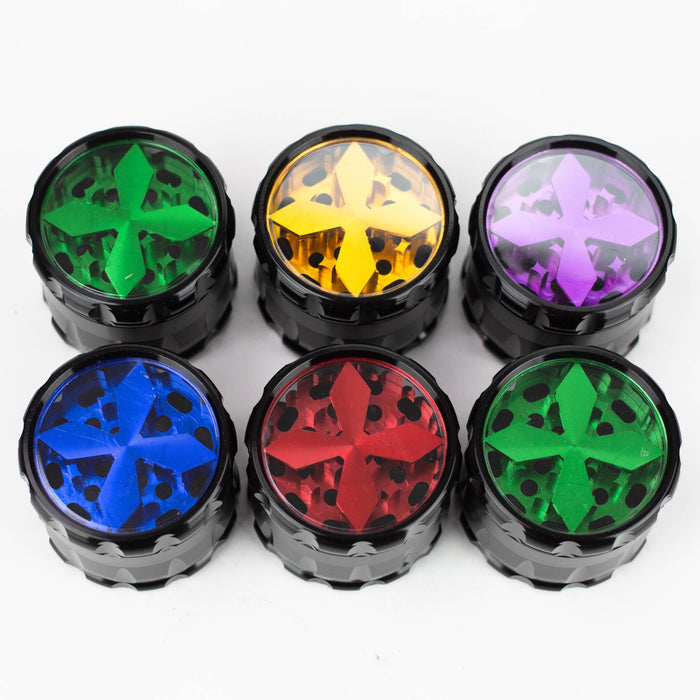 4 Parts Aluminium grinder with acrylic color window box of 6 [G815]