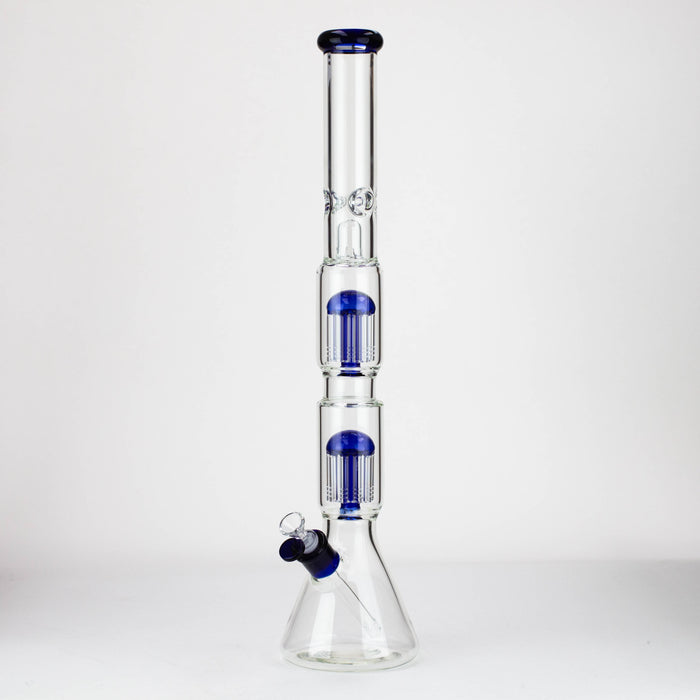 24.5" Dual 8 arms perc, with splash guard 7mm glass water bong [G11124] Beaker Bong Purple Haze Smoke Inc Blue