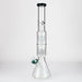 19" Dual 8 arms perc, with splash guard 7mm glass water bong [G11135] Beaker Bong Purple Haze Smoke Inc Teal