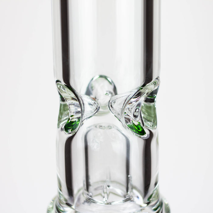 19" Dual 8 arms perc, with splash guard 7mm glass water bong [G11135] Beaker Bong Purple Haze Smoke Inc