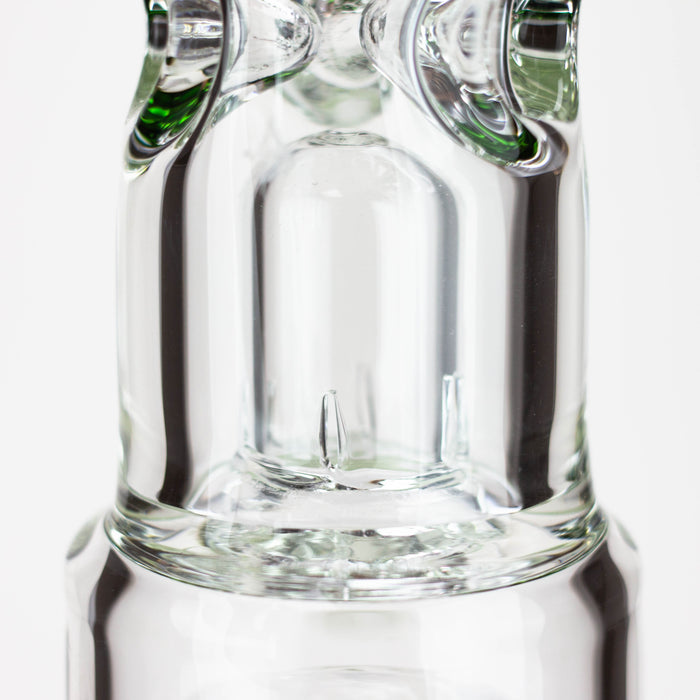 19" Dual 8 arms perc, with splash guard 7mm glass water bong [G11135] Beaker Bong Purple Haze Smoke Inc