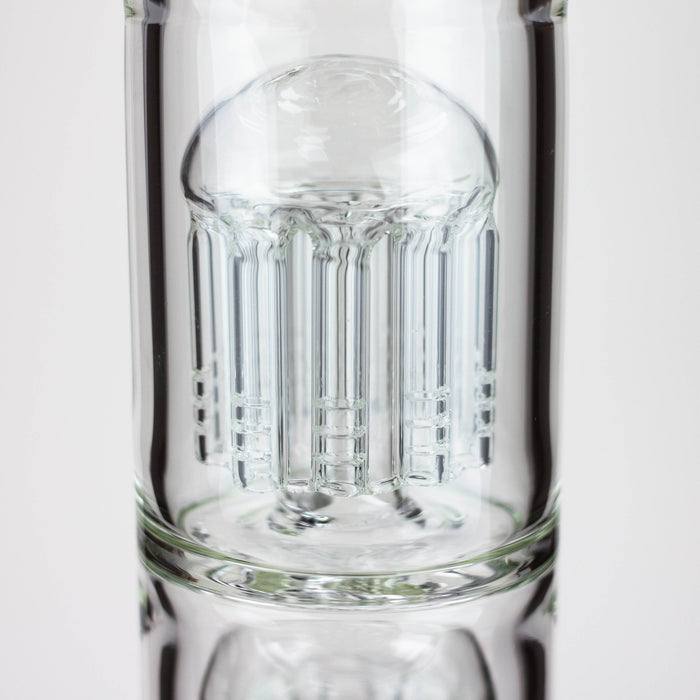 19" Dual 8 arms perc, with splash guard 7mm glass water bong [G11135] Beaker Bong Purple Haze Smoke Inc