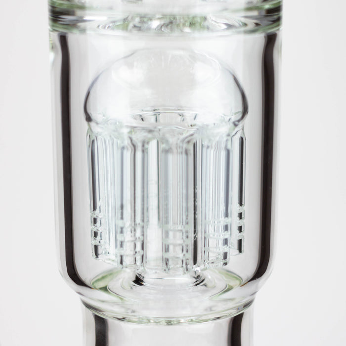 19" Dual 8 arms perc, with splash guard 7mm glass water bong [G11135] Beaker Bong Purple Haze Smoke Inc