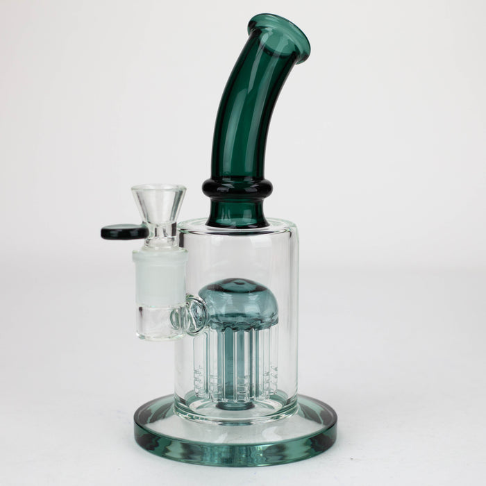 10" Glass Bubbler with 10arms perc [G18015] Glass Bong Purple Haze Smoke Inc Teal