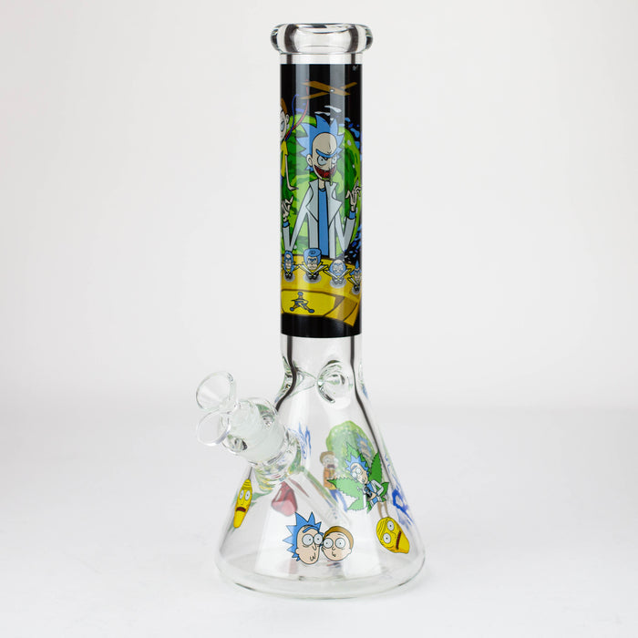 14” RM cartoon 7 mm glass beaker water bong Assorted Designs Beaker Bong Purple Haze Smoke Inc