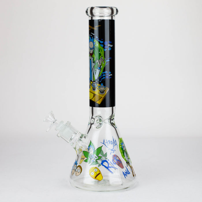 14” RM cartoon 7 mm glass beaker water bong Assorted Designs Beaker Bong Purple Haze Smoke Inc