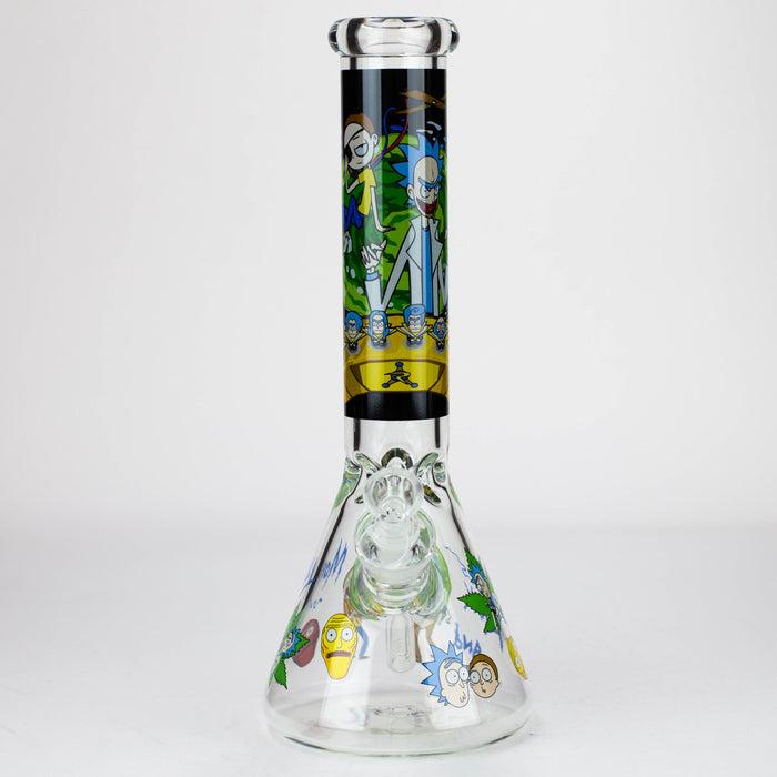 14” RM cartoon 7 mm glass beaker water bong Assorted Designs Beaker Bong Purple Haze Smoke Inc