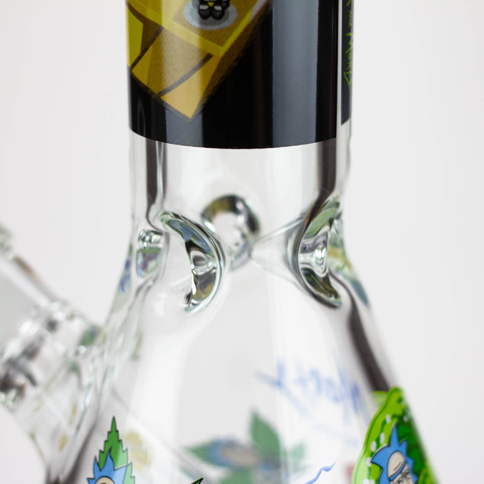14” RM cartoon 7 mm glass beaker water bong Assorted Designs Beaker Bong Purple Haze Smoke Inc
