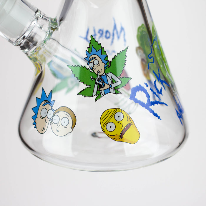 14” RM cartoon 7 mm glass beaker water bong Assorted Designs Beaker Bong Purple Haze Smoke Inc