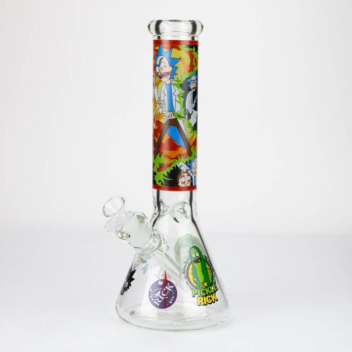 14” RM cartoon 7 mm glass beaker water bong Assorted Designs Beaker Bong Purple Haze Smoke Inc