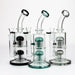 10" Glass Bubbler with dual 8 arms perc [G31014] Other Shaped Bong Purple Haze Smoke Inc