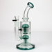 10" Glass Bubbler with dual 8 arms perc [G31014] Other Shaped Bong Purple Haze Smoke Inc Teal