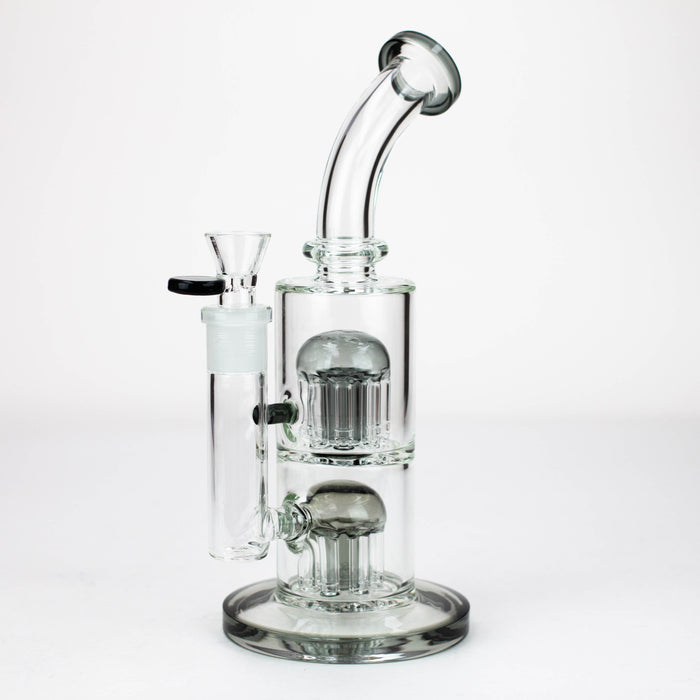 10" Glass Bubbler with dual 8 arms perc [G31014] Other Shaped Bong Purple Haze Smoke Inc Smoke