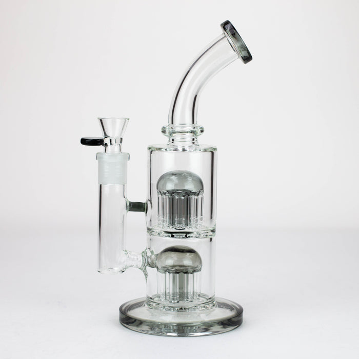10" Glass Bubbler with dual 8 arms perc [G31014] Other Shaped Bong Purple Haze Smoke Inc
