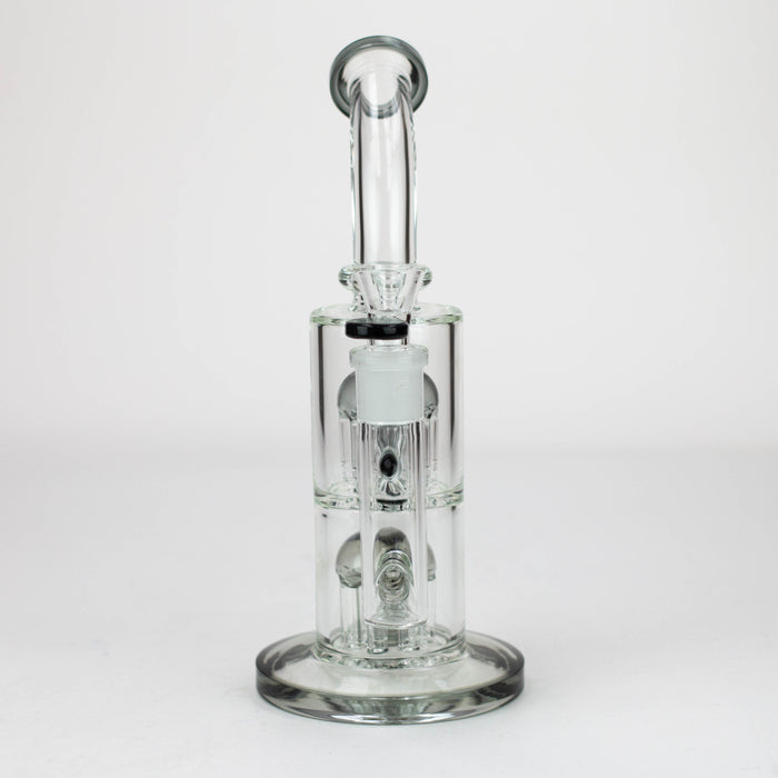 10" Glass Bubbler with dual 8 arms perc [G31014] Other Shaped Bong Purple Haze Smoke Inc