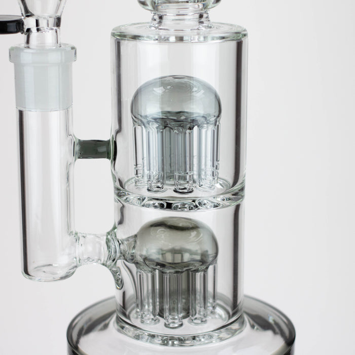 10" Glass Bubbler with dual 8 arms perc [G31014] Other Shaped Bong Purple Haze Smoke Inc
