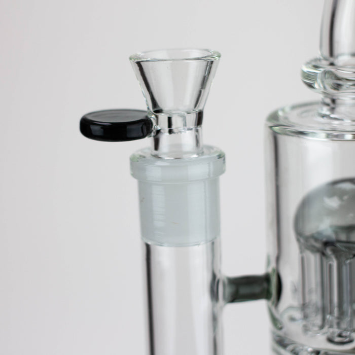 10" Glass Bubbler with dual 8 arms perc [G31014] Other Shaped Bong Purple Haze Smoke Inc