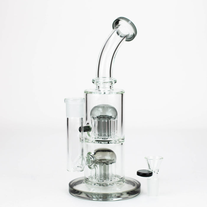 10" Glass Bubbler with dual 8 arms perc [G31014] Other Shaped Bong Purple Haze Smoke Inc