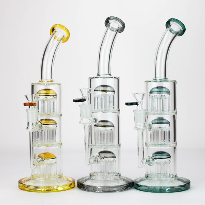 13'' Triple 8arms perc glass bong [G31022] Other Shaped Bong Purple Haze Smoke Inc
