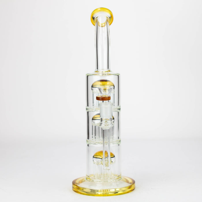 13'' Triple 8arms perc glass bong [G31022] Other Shaped Bong Purple Haze Smoke Inc