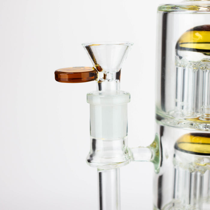 13'' Triple 8arms perc glass bong [G31022] Other Shaped Bong Purple Haze Smoke Inc
