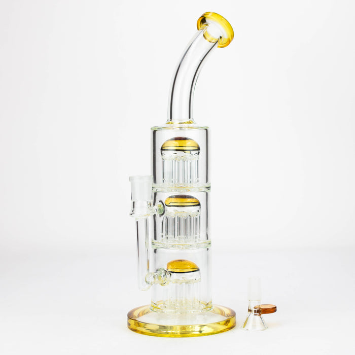 13'' Triple 8arms perc glass bong [G31022] Other Shaped Bong Purple Haze Smoke Inc