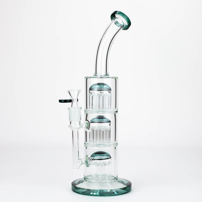 13'' Triple 8arms perc glass bong [G31022] Other Shaped Bong Purple Haze Smoke Inc Teal