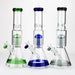 14" Single 8 arms perc, glass water bong [G01037] Beaker Bong Purple Haze Smoke Inc