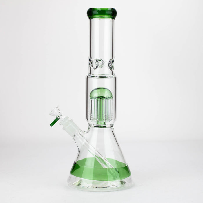 14" Single 8 arms perc, glass water bong [G01037] Beaker Bong Purple Haze Smoke Inc