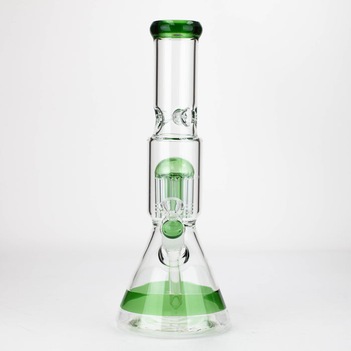 14" Single 8 arms perc, glass water bong [G01037] Beaker Bong Purple Haze Smoke Inc