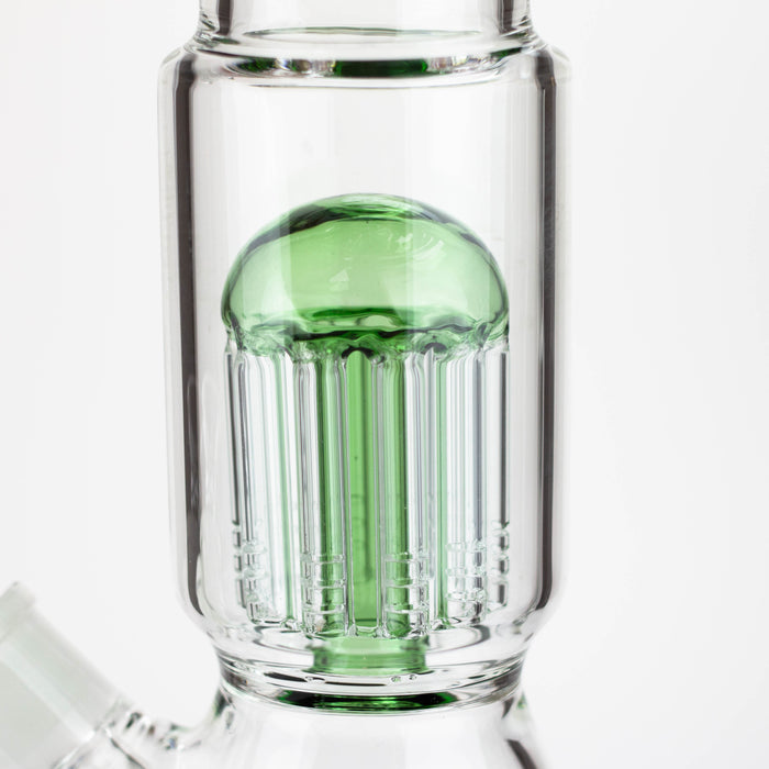 14" Single 8 arms perc, glass water bong [G01037] Beaker Bong Purple Haze Smoke Inc