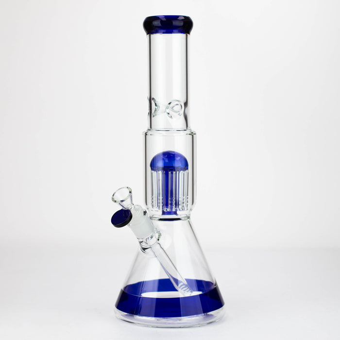 14" Single 8 arms perc, glass water bong [G01037] Beaker Bong Purple Haze Smoke Inc Blue