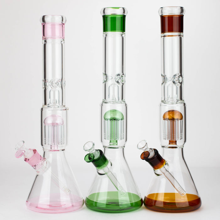 18" Single 8 arms perc, with splash guard 7mm glass water bong [G11122] Beaker Bong Purple Haze Smoke Inc