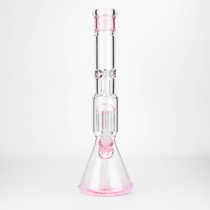 18" Single 8 arms perc, with splash guard 7mm glass water bong [G11122] Beaker Bong Purple Haze Smoke Inc