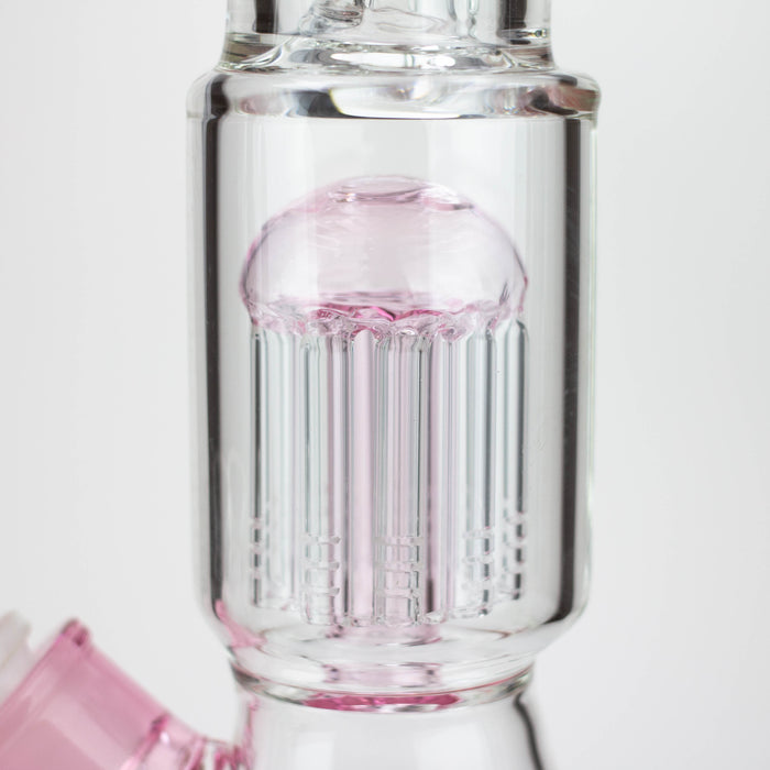 18" Single 8 arms perc, with splash guard 7mm glass water bong [G11122] Beaker Bong Purple Haze Smoke Inc