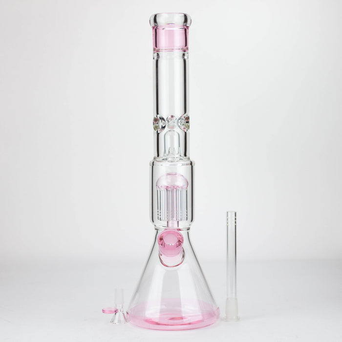 18" Single 8 arms perc, with splash guard 7mm glass water bong [G11122] Beaker Bong Purple Haze Smoke Inc