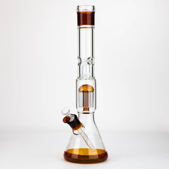 18" Single 8 arms perc, with splash guard 7mm glass water bong [G11122] Beaker Bong Purple Haze Smoke Inc Amber