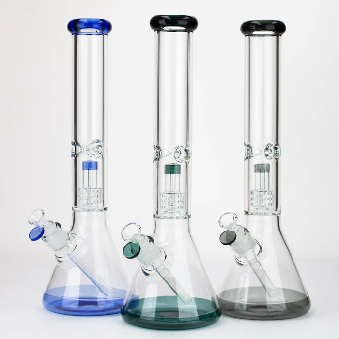 16" Single UFO perc 7mm glass water bong [G11024] Beaker Bong Purple Haze Smoke Inc