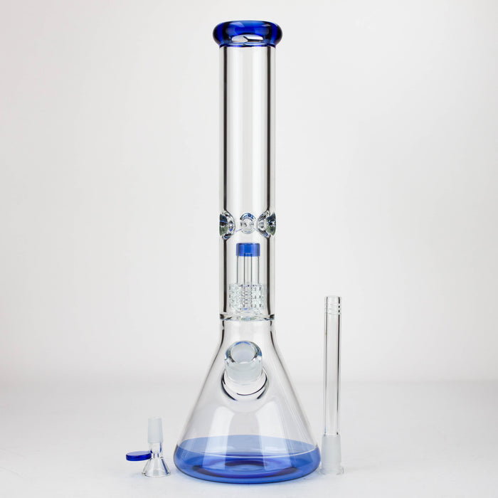 16" Single UFO perc 7mm glass water bong [G11024] Beaker Bong Purple Haze Smoke Inc