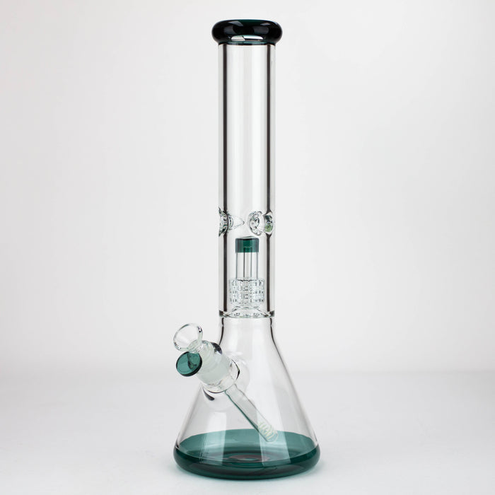16" Single UFO perc 7mm glass water bong [G11024] Beaker Bong Purple Haze Smoke Inc Teal